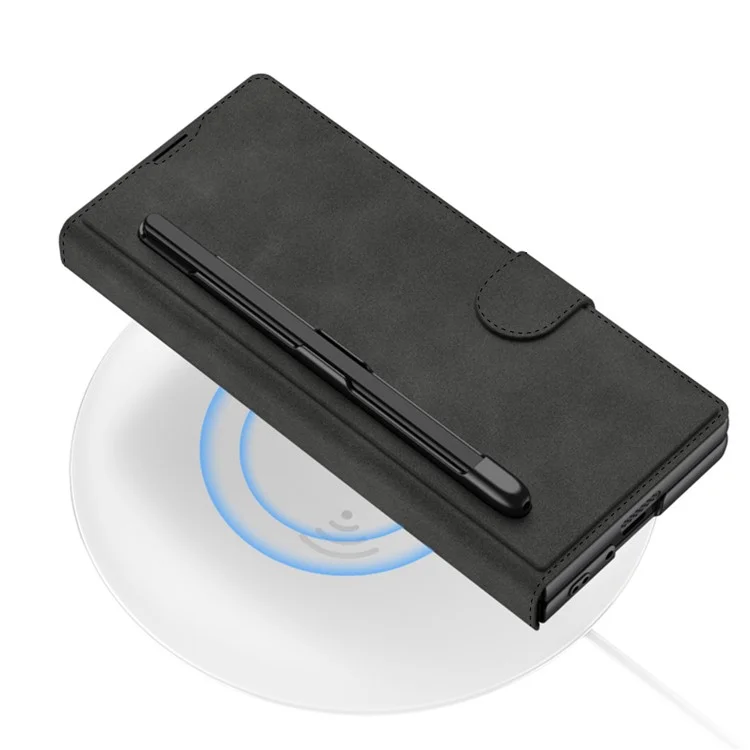 GKK Para Samsung Galaxy Z Fold6 5G Kickstand Case Slot Slot PC+PU Puno Cubierta Con Parte - Negro