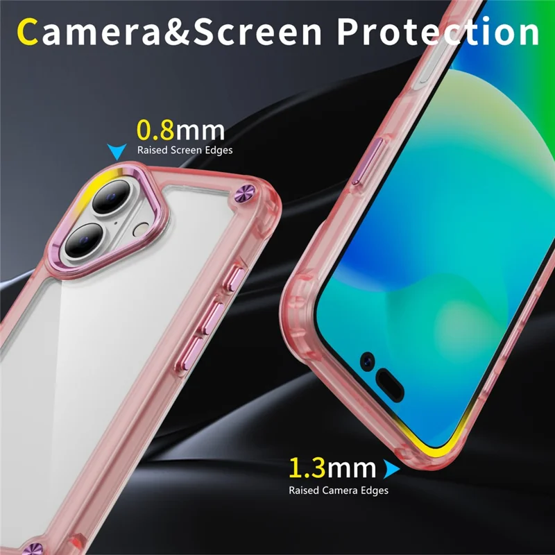 Per Iphone 16 Case TPU Anti-drop Croodo PC Clear PC Clear - Rosa Trasparente