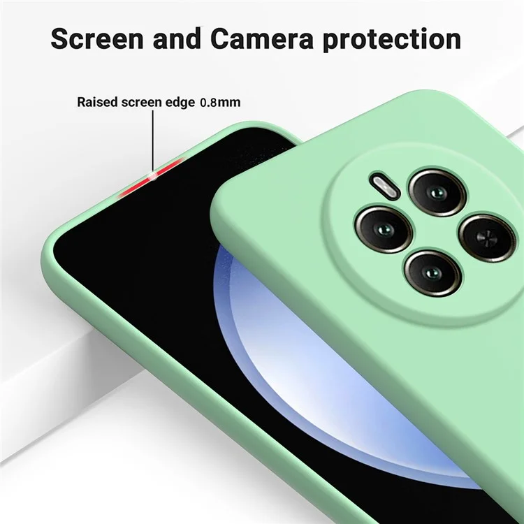For Realme 13 4G Case Liquid Silicone Anti-Scratch Phone Cover with Hand Strap - Green