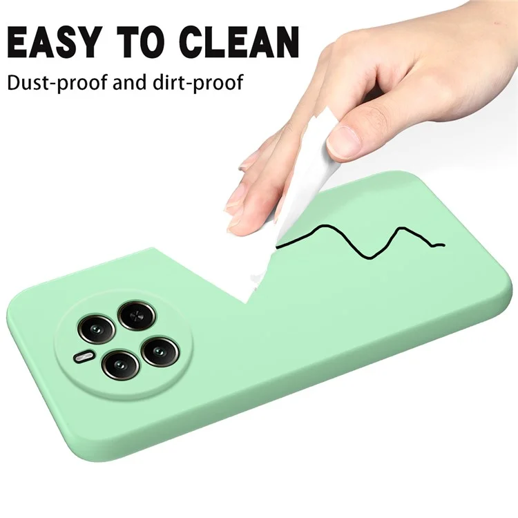 For Realme 13 4G Case Liquid Silicone Anti-Scratch Phone Cover with Hand Strap - Green