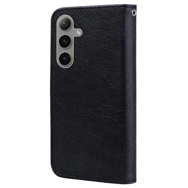 Per Samsung Galaxy S24 fe Case Solido Cover Del Portafoglio di Supporto Per Portafoglio in Pelle Pieghevole - Nero