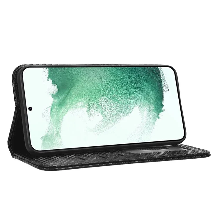 Para Samsung Galaxy S22 5G Anti-fall Flip Wallet Case - Preto