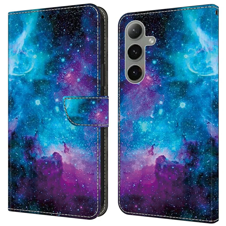 For Samsung Galaxy S24 FE Case Pattern Printed Protective Leather Flip Phone Case - Starry Sky