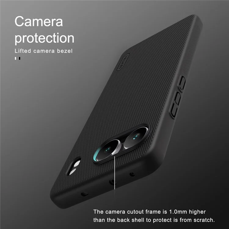 NILLKIN Frosted Shield Custodia per OnePlus Nord 4 Custodia Rigida in PC, Nero