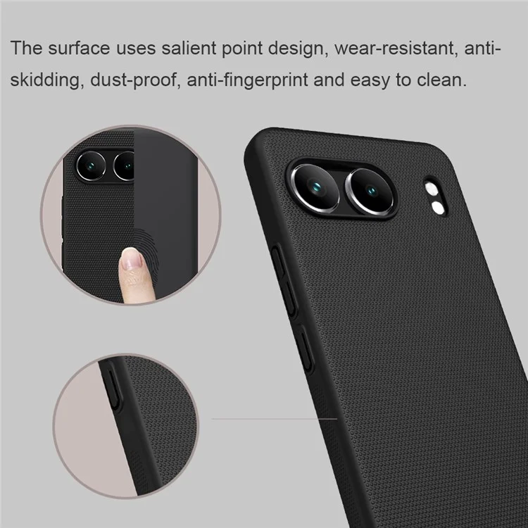 NILLKIN Frosted Shield Custodia per OnePlus Nord 4 Custodia Rigida in PC, Nero