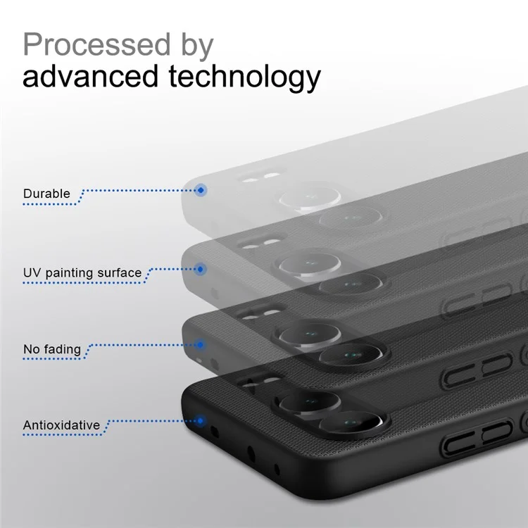 NILLKIN Frosted Shield Custodia per OnePlus Nord 4 Custodia Rigida in PC, Nero