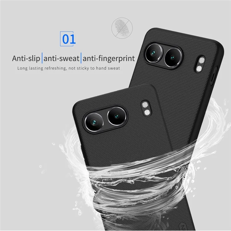 NILLKIN Frosted Shield Custodia per OnePlus Nord 4 Custodia Rigida in PC, Nero