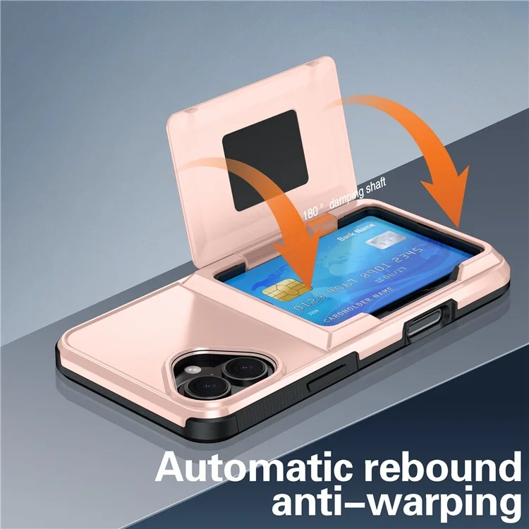 Для Iphone 16 Case Slot TPU+PC Pctstend Chane Phone - Розовое Золото