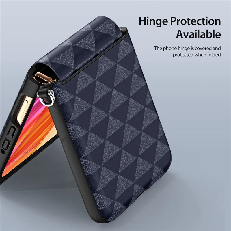 Serie Dux Ducis Fitt Per Motorola Razr 50 Ultra 5G Case Rhombus Leather+TPU Cover - Blu