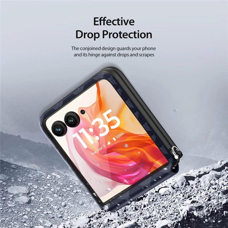 Serie Dux Ducis Fitt Per Motorola Razr 50 Ultra 5G Case Rhombus Leather+TPU Cover - Blu