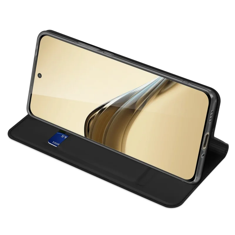 DUX DUCIS Skin Pro Series For Realme 13 Pro 5G (Global) / 13 Pro+ 5G (Global) Case Leather Cover Card Holder - Black