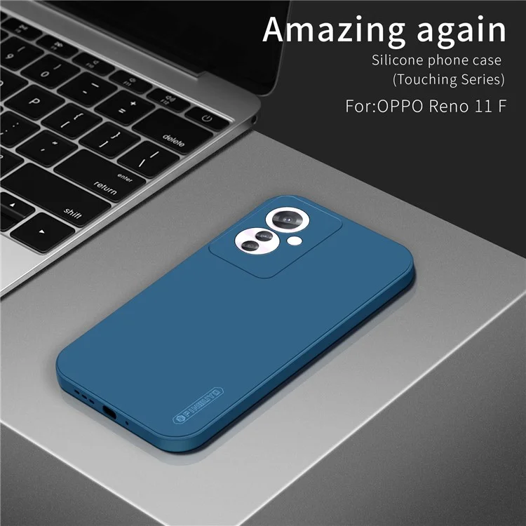 PINWUYO JK Touching Series For Oppo Reno11 F 5G Case Silky Touch Soft TPU Phone Back Cover - Navy Blue