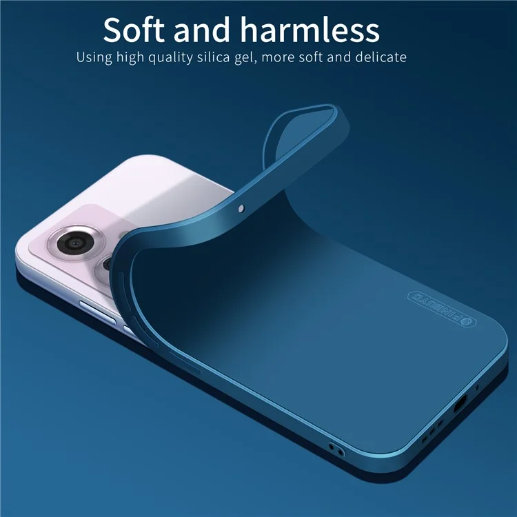 PINWUYO JK Touching Series For Oppo Reno11 F 5G Case Silky Touch Soft TPU Phone Back Cover - Navy Blue