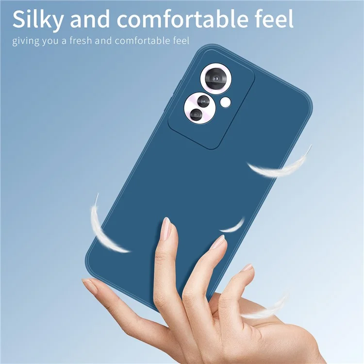 PINWUYO JK Touching Series For Oppo Reno11 F 5G Case Silky Touch Soft TPU Phone Back Cover - Navy Blue
