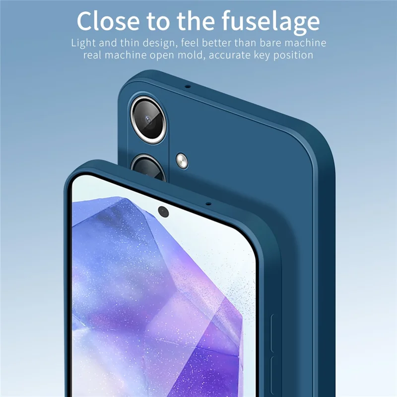 PINWUYO JK Touching Series For Samsung Galaxy A06 4G Case Silky Touch Soft TPU Phone Back Cover - Navy Blue