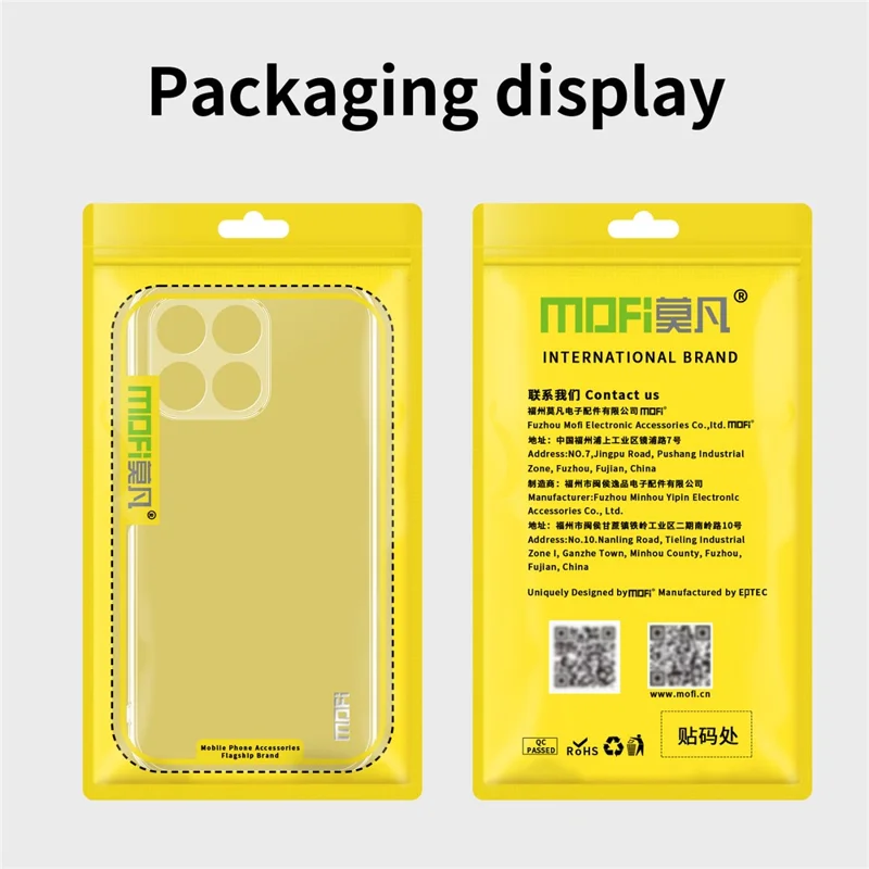 MOFI Para Honor X6b 4G Case Anti-Scratch Clear Soft Tpu Telep Cubierta
