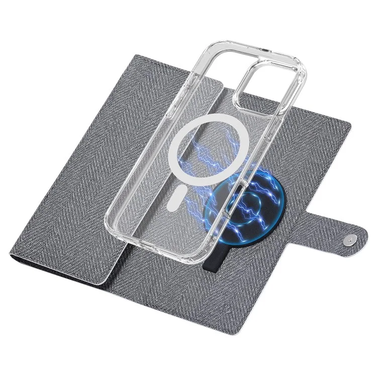 VILI Gbs-c-serie Für Iphone 16 Pro Max Hülle Abnehmbare PU Leder Magnetische Telefonabdeckung - Schwarz