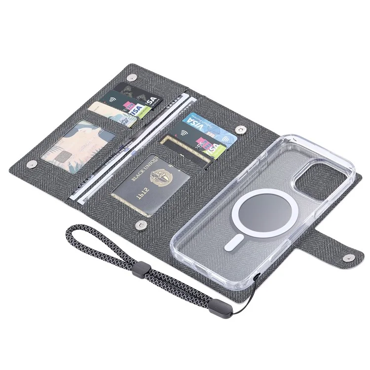 VILI Gbs-c-serie Für Iphone 16 Pro Max Hülle Abnehmbare PU Leder Magnetische Telefonabdeckung - Schwarz