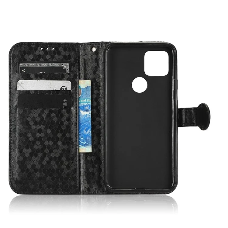 Per Google Pixel 5 Dot Pattern Exprinted PU Leather Flip Telefono Magnetic Class Wardhet Stand Function Cover Con Cinghia Con Cinturino - Nero