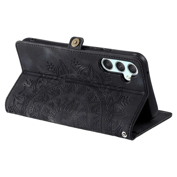 Стиль 016 Для Samsung Galaxy S24 Case Skin Feel Totem Imprindted Кожаный Телефон Кожаный Телефон - Черный