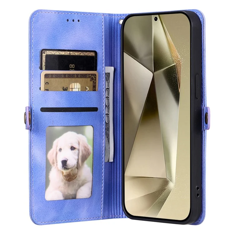 Style 016 Para Samsung Galaxy A16 5G / A16 4G Case Skin Feel Totem Imprinted Wallet Leather Phone Cover - Roxo
