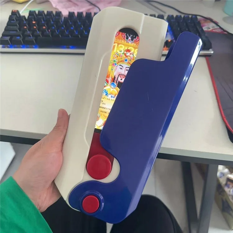 For iPhone 14 Pro Max Case Giant Carrot Knife ABS Phone Cover Stress Relieving Toy - Dark Blue+White
