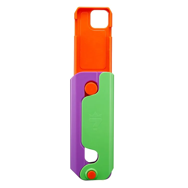 For iPhone 14 Pro Max Case Giant Carrot Knife ABS Phone Cover Stress Relieving Toy - Dark Blue+White