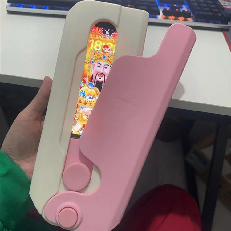 For iPhone 15 Pro Max Case Giant Carrot Knife ABS Phone Cover Stress Relieving Toy - Pink+White