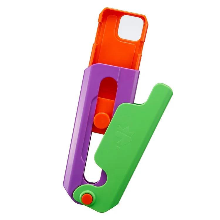 For iPhone 15 Pro Max Case Giant Carrot Knife ABS Phone Cover Stress Relieving Toy - Pink+White