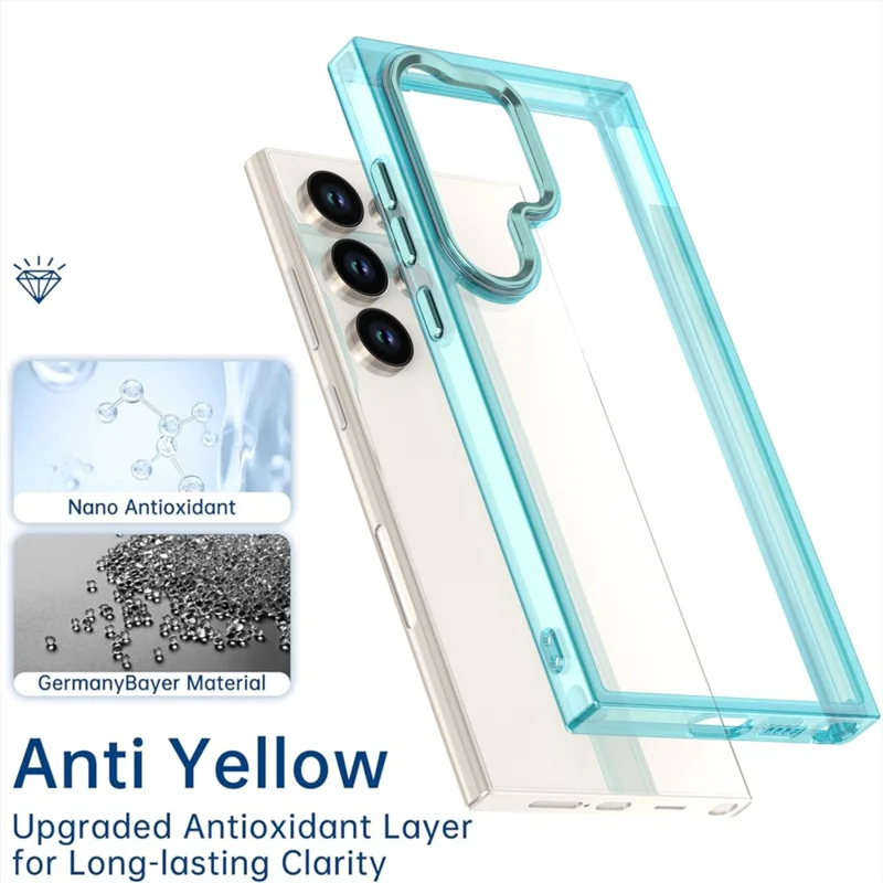 For Samsung Galaxy S24 Ultra Case Shockproof TPU+PC Hybrid Clear Phone Cover - Pink