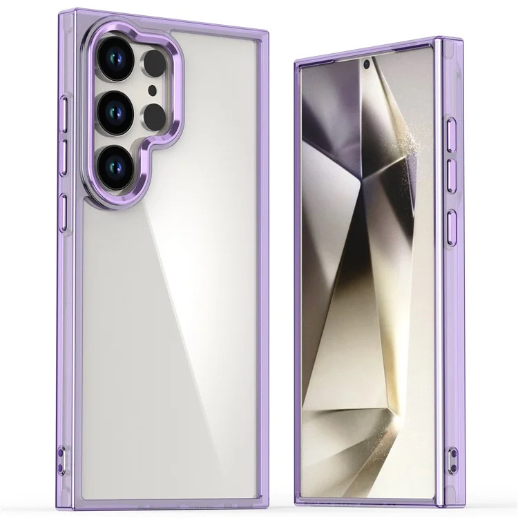 For Samsung Galaxy S24 Ultra Case Shockproof TPU+PC Hybrid Clear Phone Cover - Purple