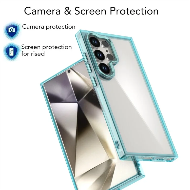 For Samsung Galaxy S24 Ultra Case Shockproof TPU+PC Hybrid Clear Phone Cover - Purple