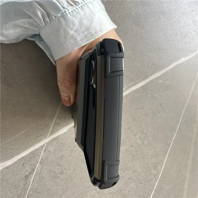 Для Iphone 16 Case PC+TPU Dual Layer Back Phone Cope с Держателем Карты - Желтый