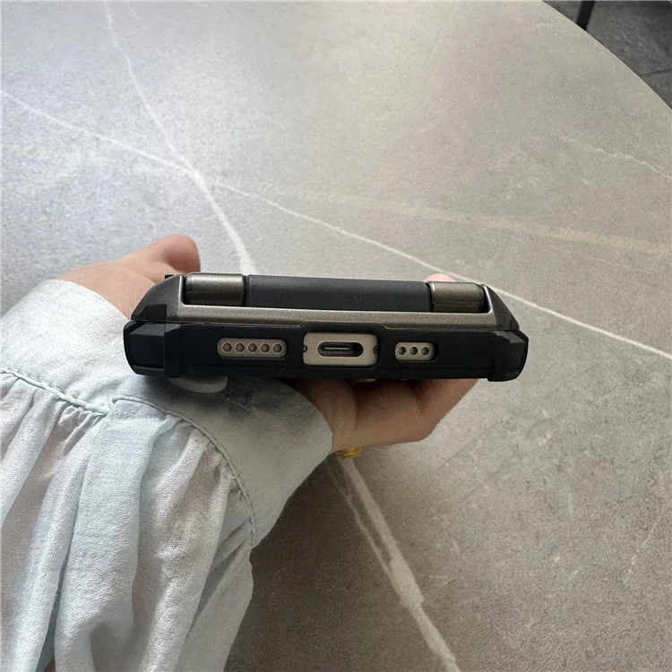 Для Iphone 16 Case PC+TPU Dual Layer Back Phone Cope с Держателем Карты - Желтый
