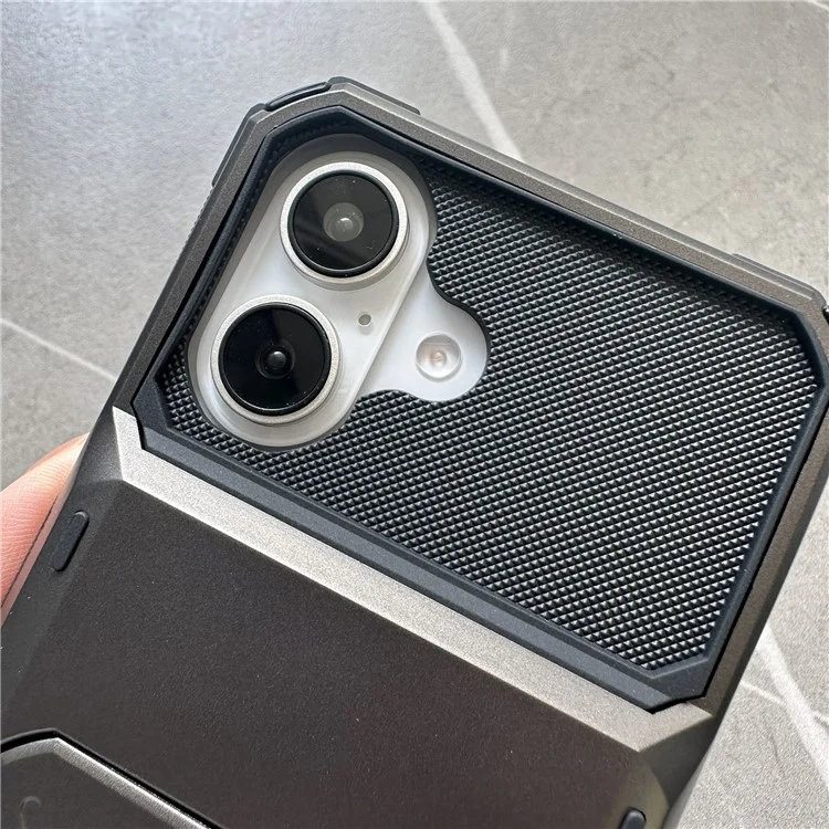 Для Iphone 16 Case PC+TPU Dual Layer Back Phone Cope с Держателем Карты - Желтый