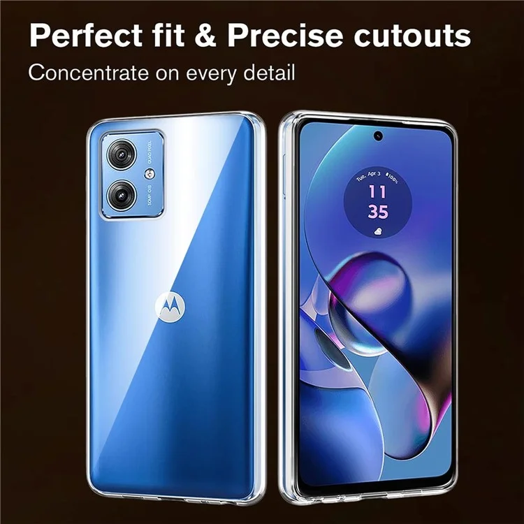 Pour Motorola Moto G64 5G Étui de téléphone en TPU transparent anti-rayures + Protecteur d'écran en verre trempé à bord incurvé 2,5D