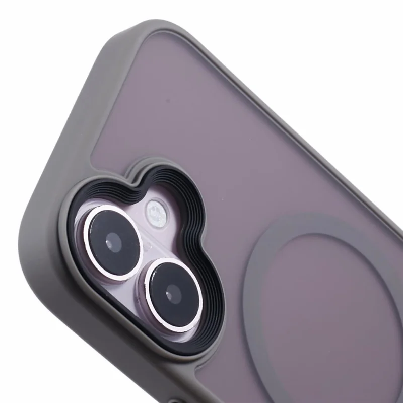 For iPhone 16 Case Compatible with MagSafe TPU+PC Rubberized Finish Phone Cover - Grey