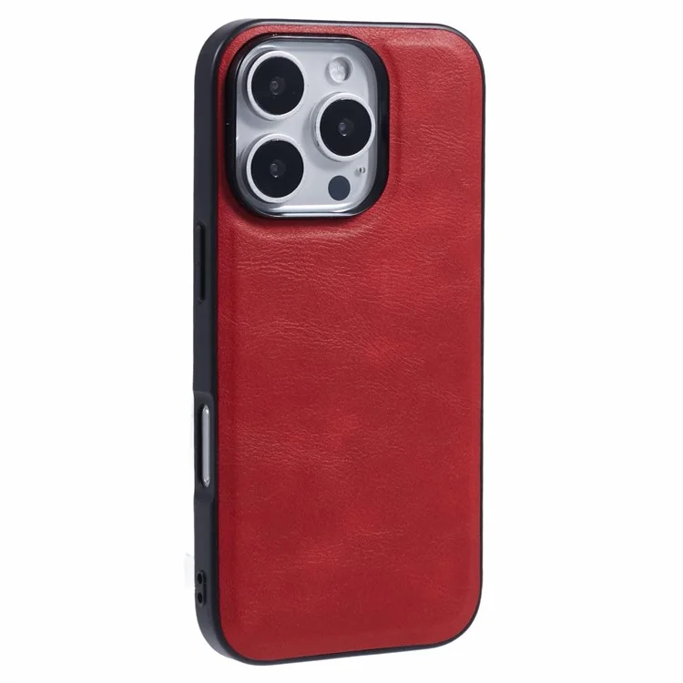 X-level Bojue-3 Series Для Iphone 16 Pro Case, Совместимый с Magsafe Leather Coted Pc+tpu. - Красный