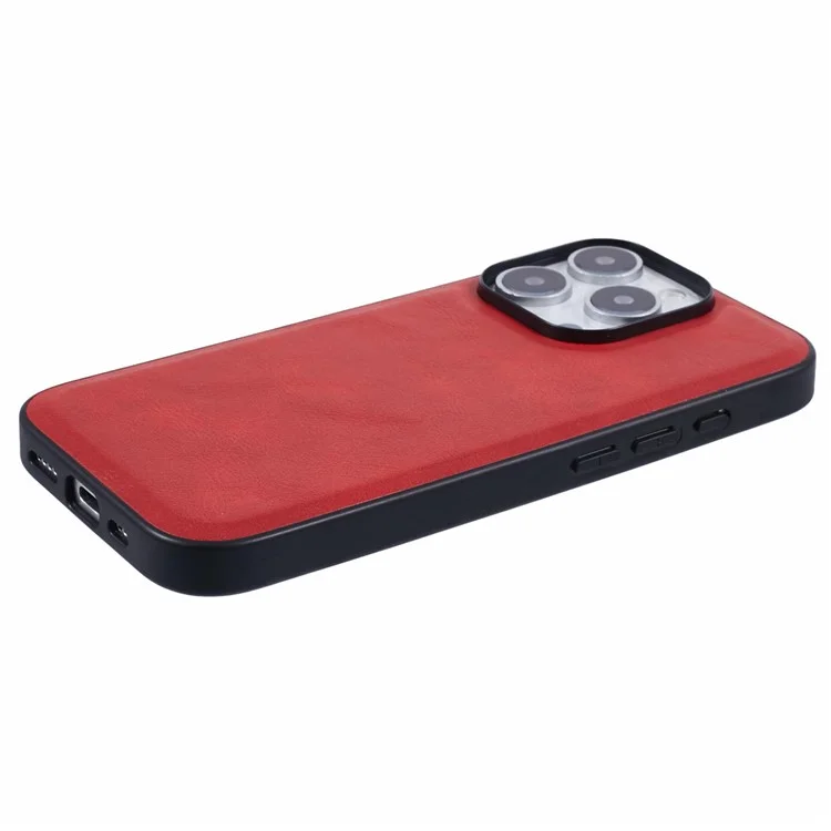 X-level Bojue-3 Series Для Iphone 16 Pro Case, Совместимый с Magsafe Leather Coted Pc+tpu. - Красный
