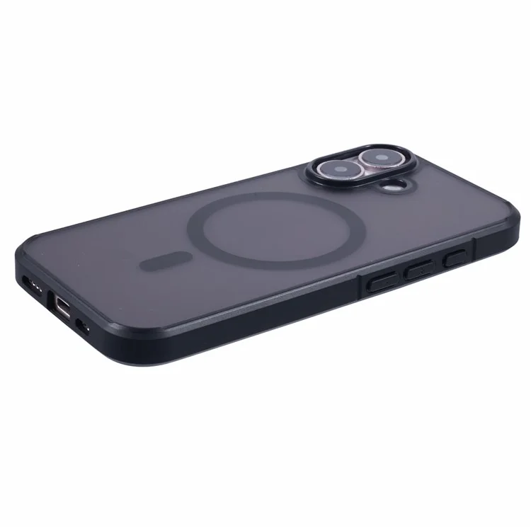 Nível x Para Iphone 16 Case Compatível Com Magsafe Pc+tpu Tampa de Telefone Fosco - Preto