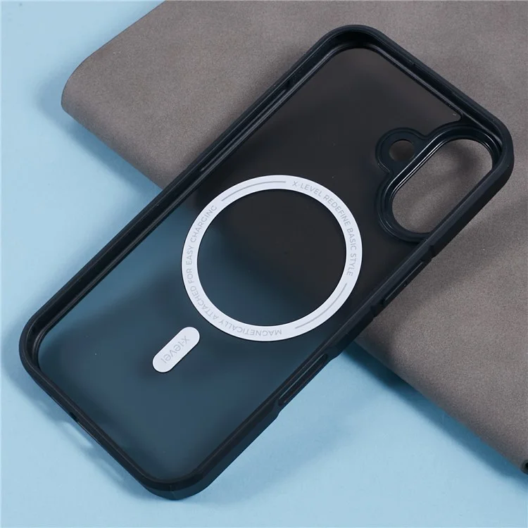 Nível x Para Iphone 16 Case Compatível Com Magsafe Pc+tpu Tampa de Telefone Fosco - Preto