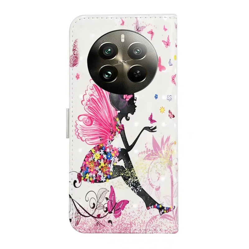 Til Realme 12 4G / 12+ 5G Etui med 3D kreativt mønster i PU-læder med ståetilbehør - Pige