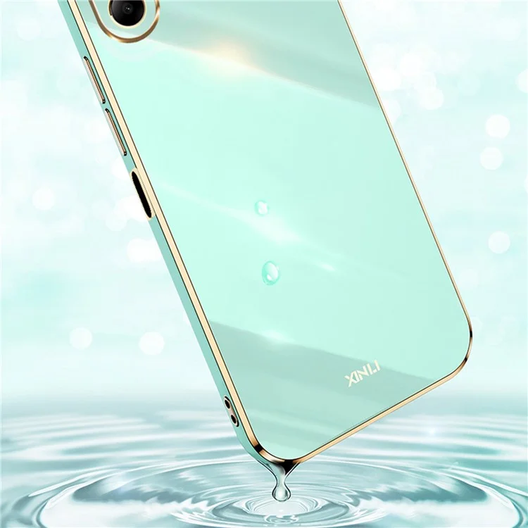 XINLI Para Capa Samsung Galaxy A06 TPU Capa de Celular com Moldura Revestida - Ciano