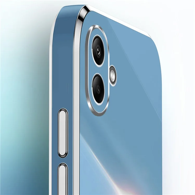 XINLI Para Capa Samsung Galaxy A06 TPU Capa de Celular com Moldura Revestida - Ciano