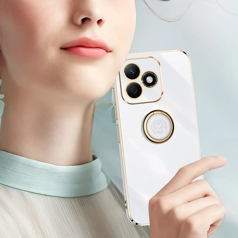 Xinli Für Ehren X60i 5G Case Ring Kickstand Elektroplieren TPU -telefonabdeckung - Cyan