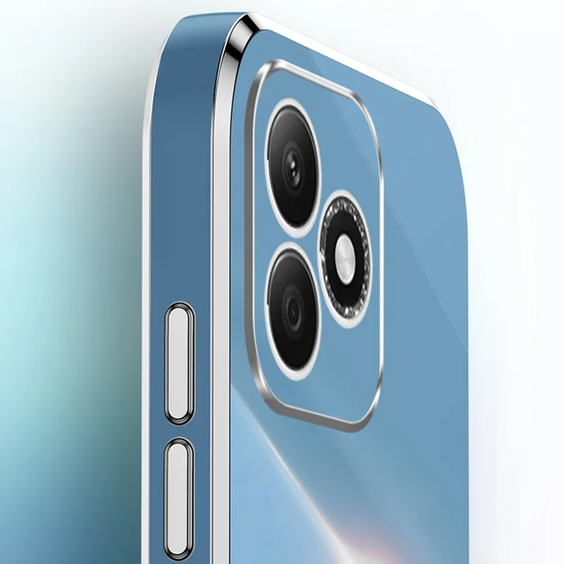 Xinli Für Ehren X60i 5G Case Ring Kickstand Elektroplieren TPU -telefonabdeckung - Cyan