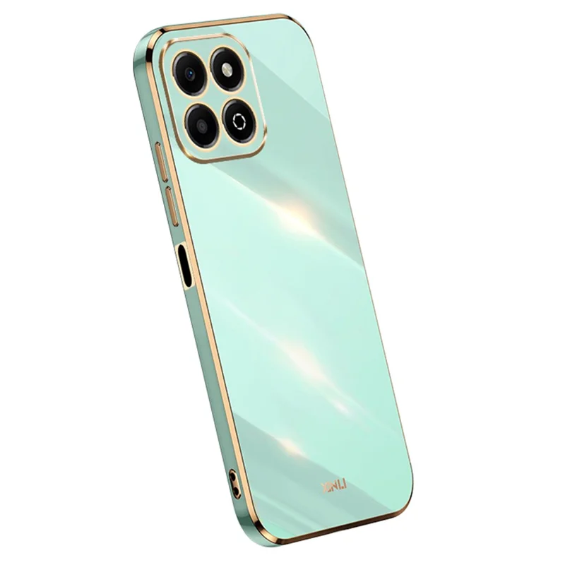 XINLI For Honor X6b 4G Case TPU Phone Cover with Electroplating Frame - Cyan