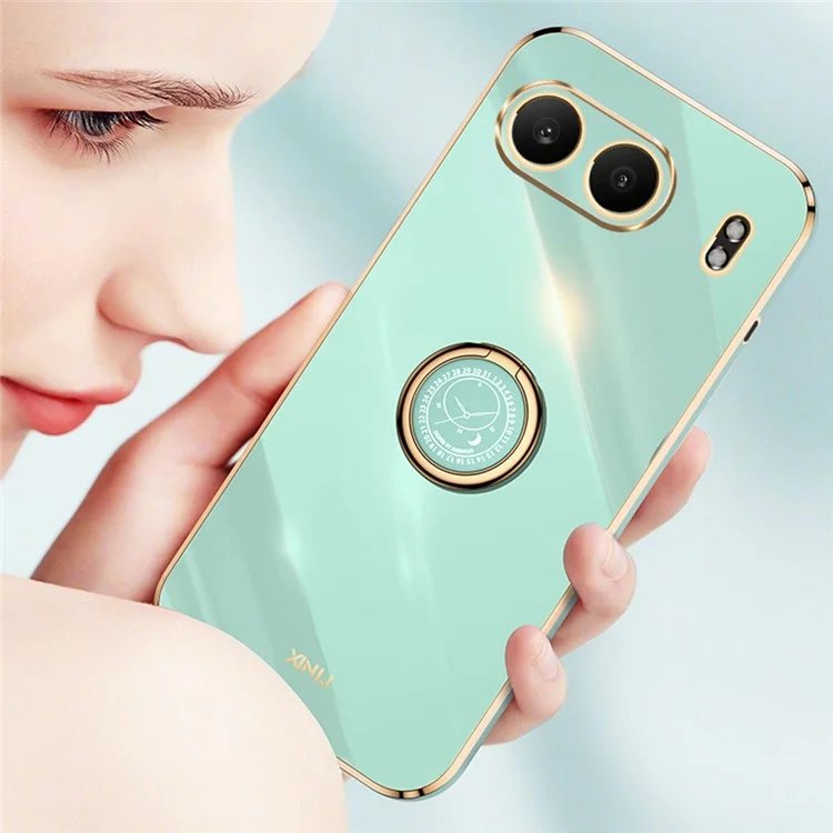 Xinli Per OnePlus Nord 4 Casi Ring Kickstand Electroplating TPU Cover - Rosa