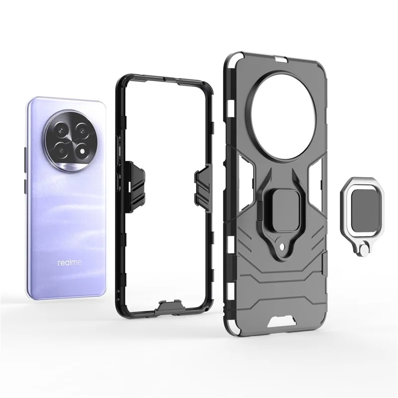 For Realme 13 Pro 5G (Global) / 13 Pro+ 5G (Global) Case PC+TPU Protective Phone Cover with Ring Kickstand - Blue