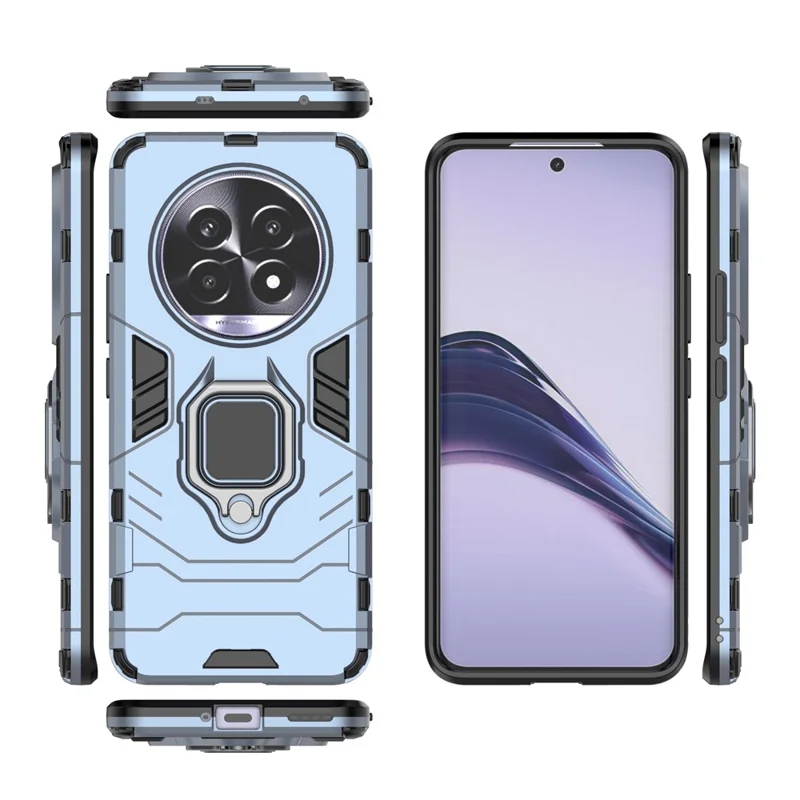 For Realme 13 Pro 5G (Global) / 13 Pro+ 5G (Global) Case PC+TPU Protective Phone Cover with Ring Kickstand - Blue